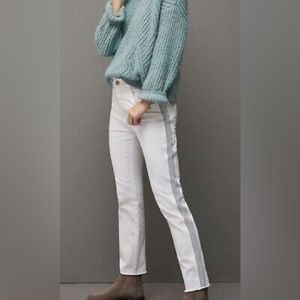 Anthropologie Pilcro & the Letterpress Ultra HiRise Side Stripe Raw Hem Pants 28